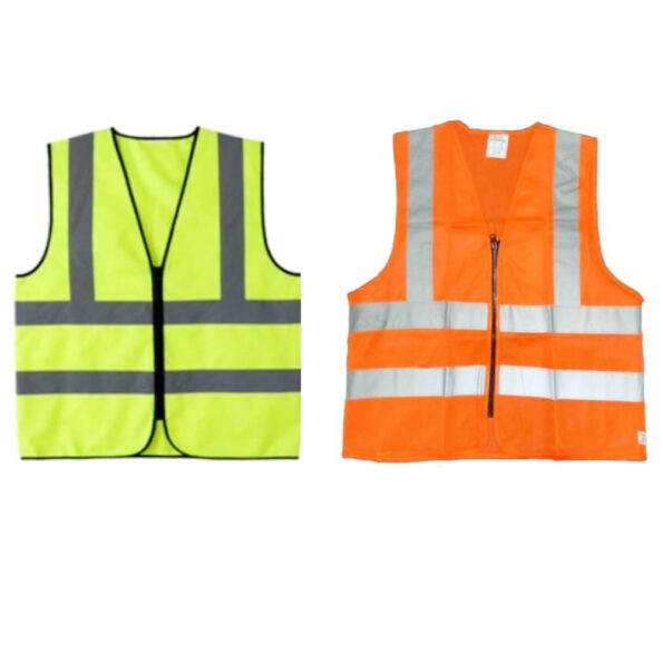 Green Sleeveless Safety Vest with Chain – Heavy Quality Industrial Jacket